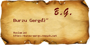 Burzu Gergő névjegykártya